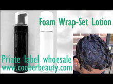 Load and play video in Gallery viewer, Wholesale Foam Wrap-Set Lotion 7 oz (MOQ 100 qty) with coconut oil and protein and vitamins for wrap and set and mold curly and coarse and kinky and coily hair