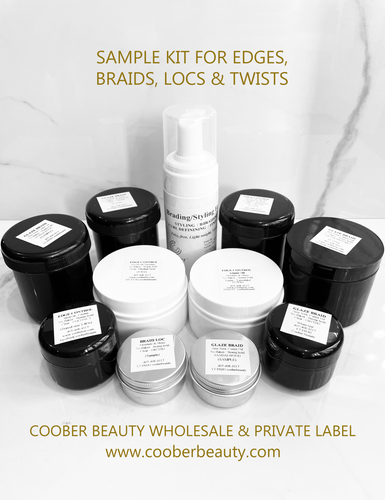 Sample kit edges braids locs twists for Afro-textured curly coarse kinky coily hair