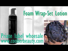 Load and play video in Gallery viewer, Wholesale Foam Wrap-Set Lotion 7oz (MOQ 50qty) with coconut oil and protein and vitamins for wrap and set and mold curly and coarse and kinky and coily hair (mix variations available)
